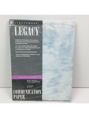 Legacy Cloud Blue Marble Acid Tie Dye Printed Communication Paper Satiny Surface